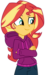 Size: 1024x1707 | Tagged: safe, artist:emeraldblast63, sunset shimmer, equestria girls, g4, clothes, female, hoodie, simple background, solo, transparent background
