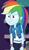 Size: 529x910 | Tagged: safe, screencap, rainbow dash, dashing through the mall, equestria girls, equestria girls specials, g4, my little pony equestria girls: better together, my little pony equestria girls: holidays unwrapped, angry, canterlot mall, clothes, cloud, cropped, cute, dashabetes, female, fist, geode of super speed, hoodie, jacket, jewelry, magical geodes, necklace, pants, pockets, rainbow, shirt, short sleeves, store, t-shirt, talking, thunderbolt, unamused, wristband
