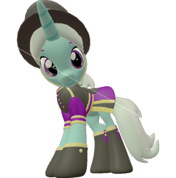 Size: 711x720 | Tagged: safe, artist:topsangtheman, cornetta, pony, unicorn, g4, 3d, clothes, female, hat, looking at you, looking down at you, simple background, solo, source filmmaker, transparent background, uniform