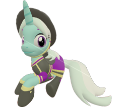 Size: 840x720 | Tagged: safe, artist:topsangtheman, cornetta, pony, unicorn, g4, 3d, clothes, female, hat, looking at you, simple background, solo, source filmmaker, transparent background, uniform