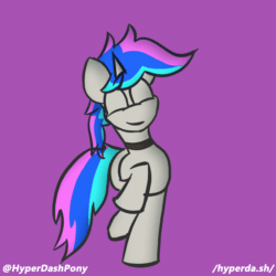 Size: 1200x1200 | Tagged: safe, artist:hyper dash, part of a set, oc, oc only, oc:spiral light, pony, unicorn, animated, commission, eyes closed, gif, male, smiling, solo, stallion, underhoof, walking, ych result