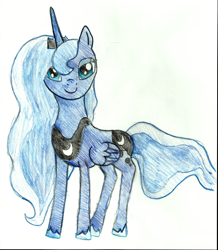 Size: 2287x2623 | Tagged: safe, artist:wolvesstar97, princess luna, alicorn, pony, g4, female, high res, solo, traditional art