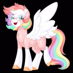 Size: 1600x1600 | Tagged: safe, artist:missbramblemele, oc, oc only, pegasus, pony, black background, colored wings, female, mare, simple background, solo, wings