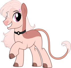 Size: 2485x2399 | Tagged: safe, artist:crystalponyart7669, artist:mint-light, oc, oc only, oc:claire, earth pony, pony, choker, cloven hooves, female, high res, leonine tail, mare, simple background, solo, transparent background
