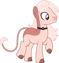 Size: 2592x2777 | Tagged: safe, artist:crystalponyart7669, oc, oc only, oc:claire, earth pony, pony, choker, cloven hooves, female, high res, leonine tail, mare, simple background, solo, transparent background