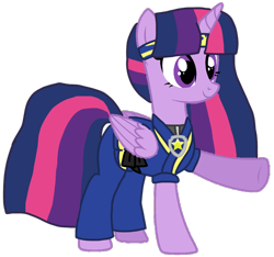 Size: 1104x1035 | Tagged: safe, alternate version, artist:徐詩珮, twilight sparkle, alicorn, pony, series:sprglitemplight diary, series:sprglitemplight life jacket days, series:springshadowdrops diary, series:springshadowdrops life jacket days, g4, alternate universe, base used, chase (paw patrol), clothes, cute, eyelashes, female, karate, mare, paw patrol, raised hoof, simple background, smiling, solo, transparent background, twilight sparkle (alicorn), underhoof