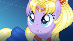 Size: 4444x2500 | Tagged: safe, artist:limedazzle, celena, earth pony, pony, g4, scare master, clothes, digital art, female, mare, sailor moon, sailor moon (series), sailor moon redraw meme, show accurate, solo, tsukino usagi, wrong eye color