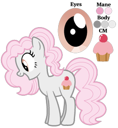 Size: 823x890 | Tagged: safe, artist:cindystarlight, oc, oc only, oc:pink cupcake, pony, female, mare, reference sheet, simple background, solo, transparent background