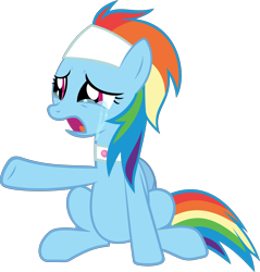 Size: 4714x4926 | Tagged: safe, artist:orbitalxd, rainbow dash, pegasus, pony, deep tissue memories, g4, my little pony: friendship is forever, crying, female, simple background, solo, spa pony rainbow dash, transparent background, vector