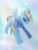 Size: 900x1200 | Tagged: safe, artist:tomizawa96, rainbow dash, pegasus, pony, g4, backwards cutie mark, cloud, female, flying, solo