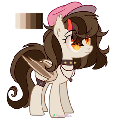 Size: 2763x2946 | Tagged: safe, artist:2pandita, oc, oc only, bat pony, pony, choker, female, high res, mare, simple background, solo, spiked choker, transparent background