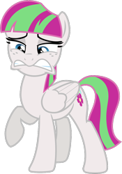 Size: 658x938 | Tagged: safe, artist:nano23823, blossomforth, pegasus, pony, g4, inspiration manifestation, .svg available, disgusted, female, freckles, looking down, mare, simple background, solo, svg, transparent background, vector