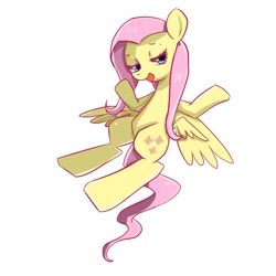 Size: 768x768 | Tagged: safe, artist:tomizawa96, fluttershy, pegasus, pony, g4, female, simple background, solo, white background