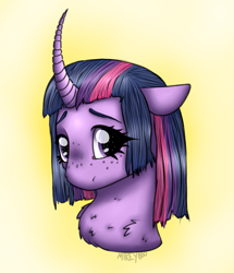 Size: 1011x1177 | Tagged: safe, artist:mikeyboo, twilight sparkle, alicorn, pony, g4, curved horn, female, horn, solo, twilight sparkle (alicorn)