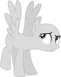 Size: 695x869 | Tagged: safe, artist:maddieadopts, oc, oc only, pegasus, pony, bald, base, eyelashes, looking up, pegasus oc, simple background, solo, transparent background, wings, worried