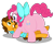 Size: 1280x1063 | Tagged: safe, artist:aleximusprime, cheese sandwich, pinkie pie, earth pony, pony, flurry heart's story, g4, balloonbutt, bow, butt, digital art, fat, female, hair bow, male, plot, pudgy pie, ship:cheesepie, shipping, simple background, straight, transparent background