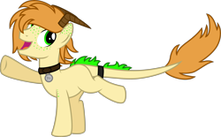 Size: 6439x4000 | Tagged: safe, artist:melisareb, oc, oc only, oc:polonium, object pony, original species, pony, radioactive pony, absurd resolution, collar, cute, element pony, freckles, horns, inkscape, leonine tail, male, ocbetes, ponified, radioactive, simple background, solo, stallion, transparent background, vector