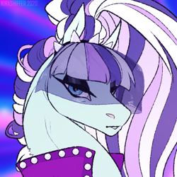 Size: 500x500 | Tagged: safe, artist:dementra369, coloratura, earth pony, pony, g4, bust, clothes, countess coloratura, female, looking at you, makeup, mare, portrait, solo, veil