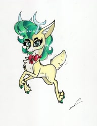 Size: 1280x1666 | Tagged: safe, artist:luxiwind, alice the reindeer, deer, reindeer, best gift ever, g4, fanart, female, solo, traditional art