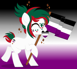 Size: 3600x3216 | Tagged: safe, artist:razorbladetheunicron, oc, oc only, oc:thrill seeker, earth pony, pony, asexual, asexual pride, asexual pride flag, base used, female, heart, high res, mare, ponysona, pride, pride flag, solo