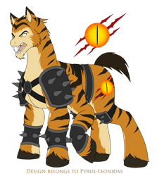 Size: 1280x1438 | Tagged: safe, artist:pyrus-leonidas, earth pony, pony, shokan, series:mortal kombat:defenders of equestria, kintaro, mortal kombat, mortal kombat 9, multiple legs, multiple limbs, ponified, simple background, six legs, solo, transparent background