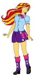 Size: 680x1470 | Tagged: safe, artist:3lknown0, sunset shimmer, equestria girls, g4, clothes swap, female, simple background, solo, transparent background