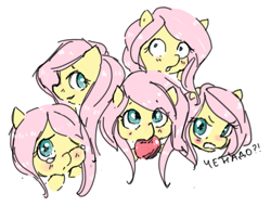 Size: 681x517 | Tagged: safe, artist:feferug, artist:feferugee, fluttershy, pony, g4, angry, apple, blushing, bust, crying, cute, cyrillic, dialogue, emotions, female, food, mare, mouth hold, multeity, one eye closed, portrait, russian, shyabetes, simple background, so much flutter, solo, teary eyes, translated in the comments, white background