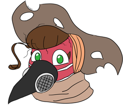Size: 2612x2235 | Tagged: safe, artist:enfoke, oc, oc only, earth pony, pony, bust, female, high res, mask, plague doctor mask, simple background, solo, white background