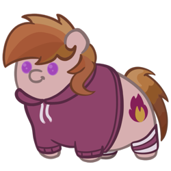 Size: 667x667 | Tagged: safe, artist:labeled, oc, oc only, oc:stuben, earth pony, pony, bean pony, clothes, hoodie, leg warmers, simple background, solo, striped leg warmers, transparent background