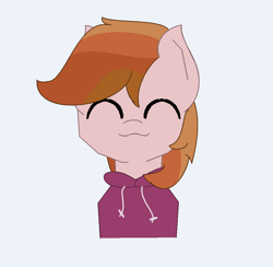 Size: 1058x1034 | Tagged: safe, artist:furtane, oc, oc only, oc:stuben, earth pony, pony, clothes, head only, hoodie, simple background, white background