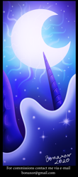 Size: 1175x2660 | Tagged: safe, artist:bonaxor, princess luna, alicorn, pony, g4, bookmark, crescent moon, face not visible, female, moon, night, sky, solo, stars
