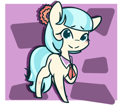Size: 2012x1750 | Tagged: safe, artist:lilliesinthegarden, coco pommel, earth pony, pony, g4, cocobetes, cute, female, hair accessory, necktie, solo