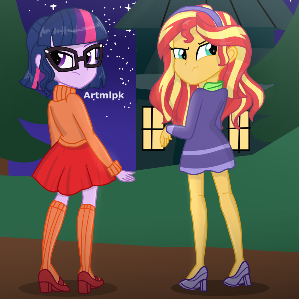 Safe Artist Artmlpk Sci Twi Sunset Shimmer Twilight