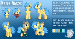 Size: 4100x2160 | Tagged: safe, artist:keyrijgg, oc, oc only, oc:razor breeze, pegasus, pony, auction, character, clothes, commission, female, male, mare, reference sheet, stallion