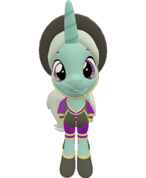 Size: 590x720 | Tagged: safe, artist:topsangtheman, cornetta, pony, unicorn, g4, 3d, clothes, female, hat, looking at you, simple background, solo, source filmmaker, transparent background, uniform