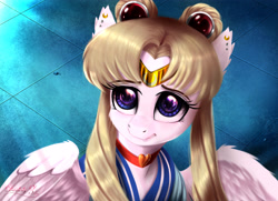 Size: 4500x3250 | Tagged: safe, artist:darksly, pegasus, pony, anime, choker, clothes, ear piercing, earring, female, jewelry, magical girl, mare, piercing, sailor moon, sailor moon (series), sailor moon redraw meme, tsukino usagi