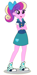 Size: 987x1974 | Tagged: safe, artist:punzil504, derpibooru exclusive, edit, vector edit, dean cadance, princess cadance, equestria girls, g4, alternate universe, bow, clothes, converse, crossed arms, cute, cutedance, female, hair bow, legs, open mouth, ponytail, shoes, simple background, skirt, smiling, sneakers, solo, teen princess cadance, transparent background, vector