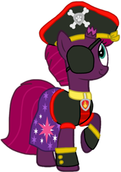 Size: 746x1058 | Tagged: safe, artist:徐詩珮, fizzlepop berrytwist, tempest shadow, pony, unicorn, series:sprglitemplight diary, series:sprglitemplight life jacket days, series:springshadowdrops diary, series:springshadowdrops life jacket days, g4, alternate universe, base used, clothes, cute, eyepatch, marshall (paw patrol), paw patrol, pirate, sea patrol (paw patrol), simple background, transparent background