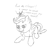 Size: 806x844 | Tagged: safe, artist:happy harvey, scootaloo, oc, oc:anon, human, pegasus, pony, g4, black and white, clothes, female, filly, giant pegasus, giant pony, grayscale, gun, macro, micro, monochrome, phone drawing, riding, riding a pony, rifle, simple background, size difference, soldier, sword, uniform, weapon, white background