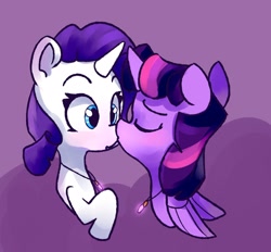 Size: 2048x1897 | Tagged: safe, artist:luxaestas, rarity, twilight sparkle, alicorn, pony, unicorn, fanfic:the enchanted kingdom, fanfic:the enchanted library, g4, abstract background, duo, eyes closed, fanfic art, female, jewelry, kissing, lesbian, mare, necklace, ship:rarilight, shipping, style emulation, twilight sparkle (alicorn)
