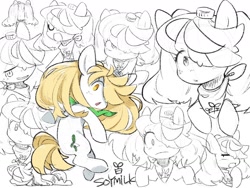 Size: 1280x960 | Tagged: safe, artist:30clock, oc, oc only, pony, facial expressions, simple background, sketch, sketch dump