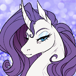 Size: 500x500 | Tagged: safe, artist:dementra369, rarity, pony, unicorn, g4, bust, female, looking at you, mare, portrait, solo