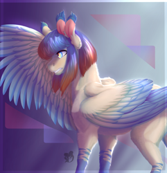 Size: 2520x2615 | Tagged: safe, artist:queendarkselis, oc, oc only, pegasus, pony, female, high res, mare, solo, two toned wings, wings