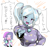 Size: 1121x1043 | Tagged: safe, artist:ceitama, gameloft, starlight glimmer, trixie, equestria girls, g4, babysitter trixie, cute, diatrixes, duo, female, gameloft interpretation, japanese, looking at you, pointing, translated in the comments