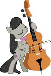 Size: 5617x8411 | Tagged: safe, artist:wissle, octavia melody, earth pony, pony, g4, the best night ever, absurd resolution, bipedal, bow (instrument), bowtie, cello, cello bow, clothes, eyes closed, female, mare, musical instrument, playing instrument, simple background, solo, transparent background, vector