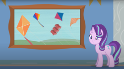 Size: 1674x934 | Tagged: safe, artist:agrol, starlight glimmer, pony, headmare of the school, g4, female, kite, picture frame, solo, starlight's picture, that pony sure does love kites