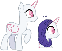 Size: 1600x1322 | Tagged: safe, artist:fluttersbases, oc, oc only, alicorn, pony, g4, spice up your life, alicorn oc, bald, base, bust, duo, hijab, horn, raised hoof, simple background, smiling, text, transparent background, wings
