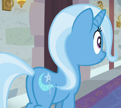 Size: 662x590 | Tagged: safe, screencap, trixie, pony, unicorn, a horse shoe-in, g4, butt, cropped, female, mare, plot, school of friendship, solo