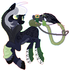 Size: 224x226 | Tagged: safe, artist:pudgiehedgie, oc, oc only, monster pony, original species, piranha plant pony, plant pony, animated, augmented tail, clothes, collar, fangs, floating, gif, hoodie, leash, leg warmers, looking back, muzzle, pixel art, plant, simple background, smiling, transparent background, unshorn fetlocks
