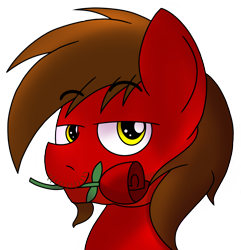 Size: 2888x3000 | Tagged: safe, artist:an-tonio, artist:toyminator900, oc, oc only, oc:chip, pony, collaboration, facial hair, flower, high res, looking at you, rose, simple background, solo, transparent background
